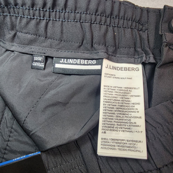 J. Lindeberg Stuart Men's Side Stripe Golf Pant GMPA06876 Black NEW‎ Sz 32 X 32 - Picture 6 of 6
